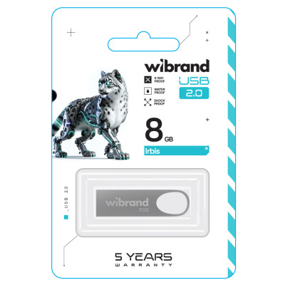 Флеш-накопичувач Wibrand USB 2.0 Irbis 8Gb Silver Флеш-накопичувач Wibrand USB 2.0 Irbis 8Gb Silver