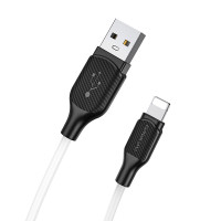 Кабель BOROFONE BX42 USB to iP 2.4A, 1m, silicone, TPE connectors, White