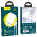 Мережевий зарядний пристрій HOCO N5 Favor dual port PD20W+QC3.0 charger set(C to iP) White