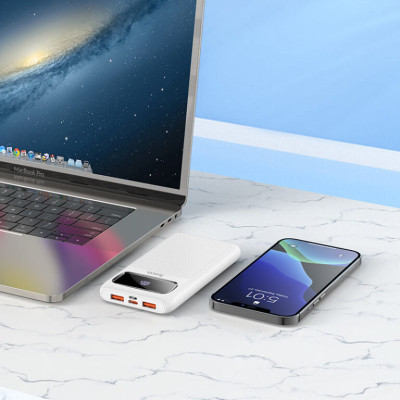 Зовнішній акумулятор HOCO J81 Fast Way 22.5W fully compatible power bank(10000mAh) White