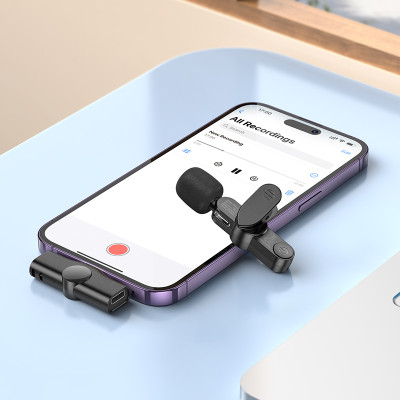 Бездротова мікрофонна система BOROFONE BFK12 Trophy lavalier (Lightning) Black