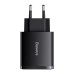 Мережевий зарядний пристрій Baseus Compact Quick Charger 2U+C 30W EU Black