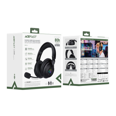 Навушники ігрові ACEFAST H15 gaming wireless headset Black Навушники ігрові ACEFAST H15 gaming wireless headset Black