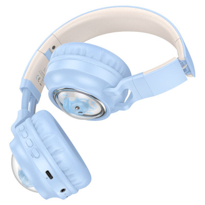 Бездротові накладні навушники HOCO W50 Cute fun BT headphones Blue