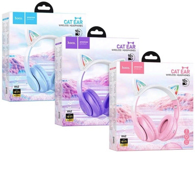 Бездротові накладні навушники HOCO W42 Cat ears BT headphones Cherry Blossom Бездротові накладні навушники HOCO W42 Cat ears BT headphones Cherry Blossom