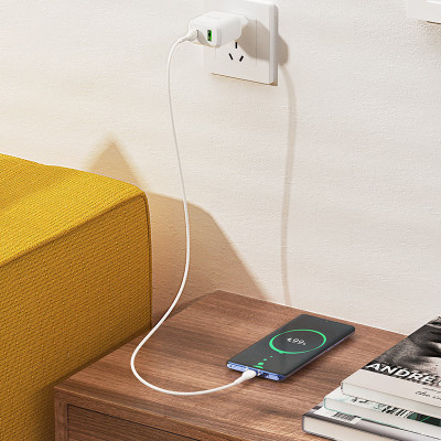 Мережевий зарядний пристрій HOCO N5 Favor dual port PD20W+QC3.0 charger set(Type-C to Type-C) White Мережевий зарядний пристрій HOCO N5 Favor dual port PD20W+QC3.0 charger set(Type-C to Type-C) White