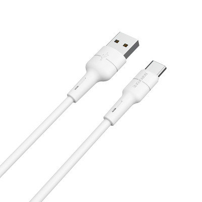 Кабель BOROFONE BX30 USB to Type-C, 3A, 1m, silicone, TPE connectors, White Кабель BOROFONE BX30 USB to Type-C, 3A, 1m, silicone, TPE connectors, White