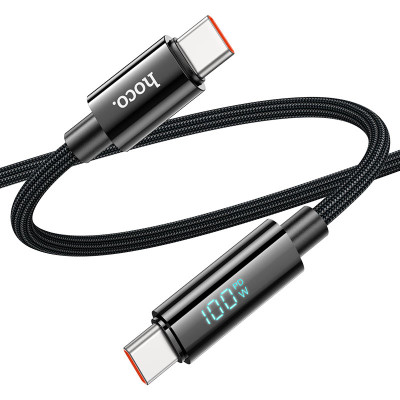 Кабель HOCO U125 Benefit 100W charging data cable with display Type-C to Type-C Black Кабель HOCO U125 Benefit 100W charging data cable with display Type-C to Type-C Black