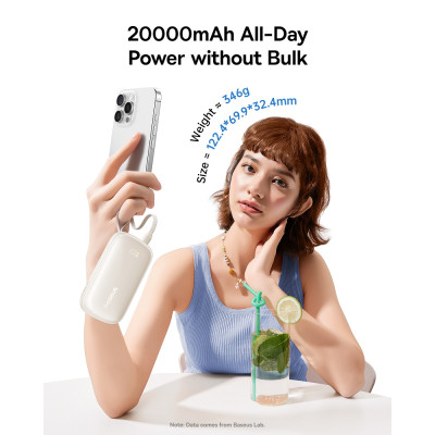 Зовнішній акумулятор Baseus EnerFill FC21 Qpow 3 Ultra Digital Display Power Bank with Detachable Cable 20000mAh 22.5W Cosmic Black Зовнішній акумулятор Baseus EnerFill FC21 Qpow 3 Ultra Digital Display Power Bank with Detachable Cable 20000mAh 22.5W Cosmic Black