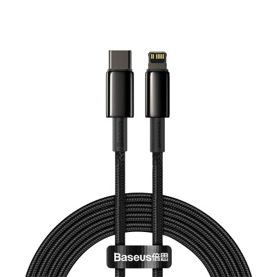 Кабель Baseus Tungsten Gold Fast Charging Data Cable Type-C to iP PD 20W 2m Black