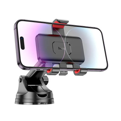 Автотримач для телефона HOCO H22 Dragon automatic clamping car holder(center console) Red Black