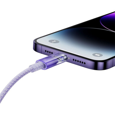 Кабель Baseus Explorer Series Fast Charging Cable with Smart Temperature Control Type-C to iP 20W 1m Purple Кабель Baseus Explorer Series Fast Charging Cable with Smart Temperature Control Type-C to iP 20W 1m Purple