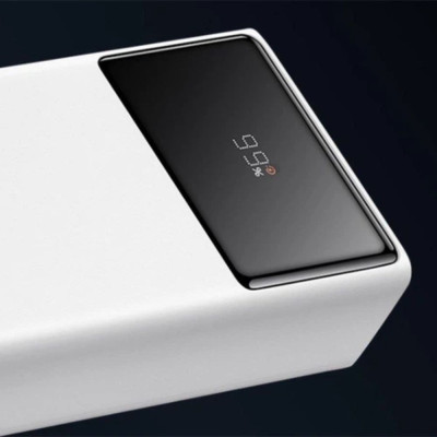 Зовнішній акумулятор Baseus Star-Lord Digital Display Fast Charge Power Bank 30000mAh 22.5W White（With Simple Series Charging Cable USB to Type-C 3A 0
