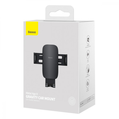 Автотримач для телефона Baseus Metal AgeⅡ Gravity Car Mount（Air Outlet Version）Black