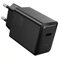 Мережевий зарядний пристрій HOCO N70 Nuevo single port PD30W charger set(C to iP) Black