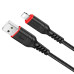 Кабель HOCO X59 USB to iP 2.4A, 1m, nylon, TPE connectors, Black