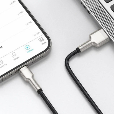 Кабель Baseus Cafule Series Metal Data Cable USB to IP 2.4A 1m Black