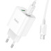 Мережевий зарядний пристрій з кабелем HOCO C80A Plus Rapido PD20W+QC3.0 charger set(Type-C to Type-C) White Мережевий зарядний пристрій з кабелем HOCO C80A Plus Rapido PD20W+QC3.0 charger set(Type-C to Type-C) White