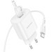 Мережевий зарядний пристрій з кабелем BOROFONE BA82A Platinum single port PD25W charger set(C to C)(EU) White Мережевий зарядний пристрій з кабелем BOROFONE BA82A Platinum single port PD25W charger set(C to C)(EU) White