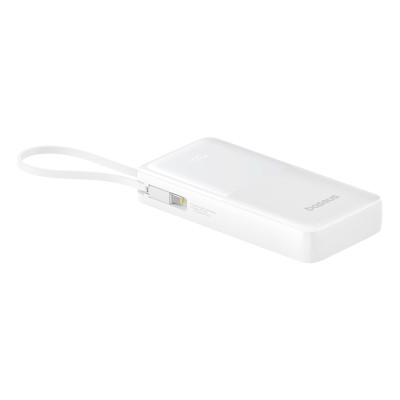 Зовнішній акумулятор Baseus Bipow 2 Digital Display Power Bank With Built-in USB-C Cable 20000mah 20W Moon White