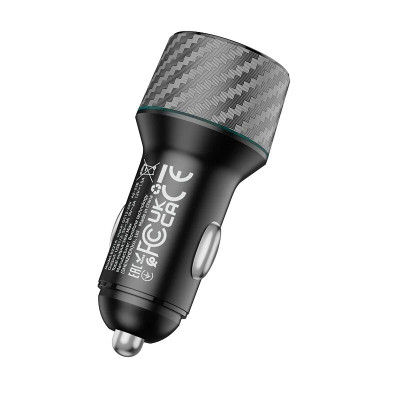 Автомобільний зарядний пристрій BOROFONE BZ21A Brilliant 36W dual port QC3.0 car charger Black Автомобільний зарядний пристрій BOROFONE BZ21A Brilliant 36W dual port QC3.0 car charger Black