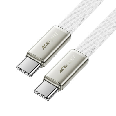 Кабель ACEFAST C24-03, Type-C to Type-C, 60W, 3A, 1.2m, Braided wire, Zinc alloy + TPE connectors, White Кабель ACEFAST C24-03, Type-C to Type-C, 60W, 3A, 1.2m, Braided wire, Zinc alloy + TPE connectors, White