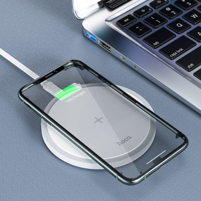 Бездротовий зарядний пристрій HOCO CW26 Powerful 15W wireless fast charger White