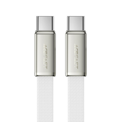 Кабель ACEFAST C24-03, Type-C to Type-C, 60W, 3A, 1.2m, Braided wire, Zinc alloy + TPE connectors, White