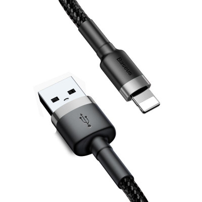 Кабель Baseus Cafule Cable USB For iP 2A 3m Gray+Black Кабель Baseus Cafule Cable USB For iP 2A 3m Gray+Black