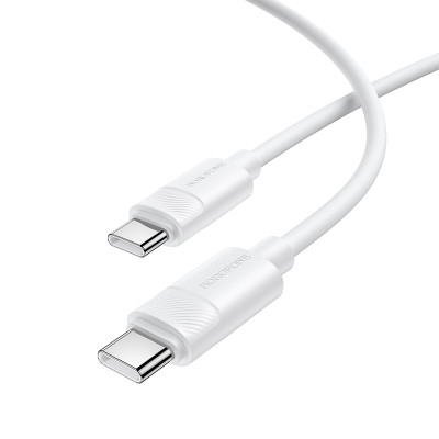 Кабель BOROFONE BX123 Leya 60W silicone charging data cable C to C White