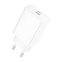 Мережевий зарядний пристрій BOROFONE BA21A Pro Long journey single port PD20W charger White Мережевий зарядний пристрій BOROFONE BA21A Pro Long journey single port PD20W charger White