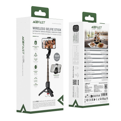 Селфі-монопод ACEFAST E43 Supports automatic selfie stand opening Black
