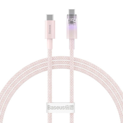 Кабель Baseus Explorer Series Fast Charging Cable with Smart Temperature Control Type-C to Type-C 100W 1m Baby Pink