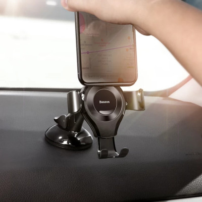 Автодержатель для телефона Baseus Osculum Type Gravity Car Mount Black