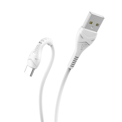 Кабель HOCO X37 USB to Type-C 3A, 1m, PVC, PVC connectors, White Кабель HOCO X37 USB to Type-C 3A, 1m, PVC, PVC connectors, White