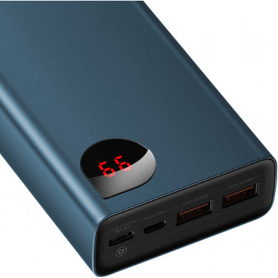 Зовнішній акумулятор Baseus Adaman Metal Digital Display Quick Charge Power Bank 20000mAh 65W Blue