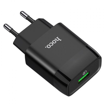 Мережевий зарядний пристрій HOCO C72Q Glorious single port QC3.0 charger 18W Black Мережевий зарядний пристрій HOCO C72Q Glorious single port QC3.0 charger 18W Black