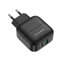 Мережевий зарядний пристрій BOROFONE BA46A Premium PD + QC3.0 18W Black Мережевий зарядний пристрій BOROFONE BA46A Premium PD + QC3.0 18W Black