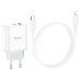 Мережевий зарядний пристрій з кабелем HOCO C105A Stage dual port PD20W+QC3.0 charger set (C to iP)(EU) White Мережевий зарядний пристрій з кабелем HOCO C105A Stage dual port PD20W+QC3.0 charger set (C to iP)(EU) White