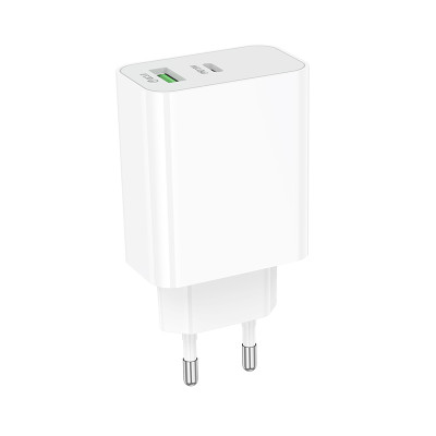 Мережевий зарядний пристрій BOROFONE BA106A Stellar PD20W+QC3.0 charger (EU) White Мережевий зарядний пристрій BOROFONE BA106A Stellar PD20W+QC3.0 charger (EU) White