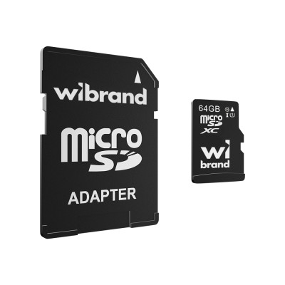 Карта пам'яті microSDXC (UHS-1) Wibrand 64Gb class 10 (adapter SD) Карта пам'яті microSDXC (UHS-1) Wibrand 64Gb class 10 (adapter SD)