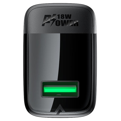 Мережевий зарядний пристрій ACEFAST A90 QC18W GaN single USB-A charger (EU) Black Мережевий зарядний пристрій ACEFAST A90 QC18W GaN single USB-A charger (EU) Black