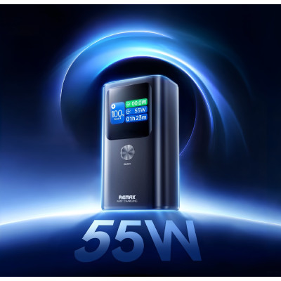 Зовнішній акумулятор REMAX Dinba 55W+22.5W PD+QC color screen aluminum alloy fast charging power bank 10000mAh FP-7 Grey Зовнішній акумулятор REMAX Dinba 55W+22.5W PD+QC color screen aluminum alloy fast charging power bank 10000mAh FP-7 Grey
