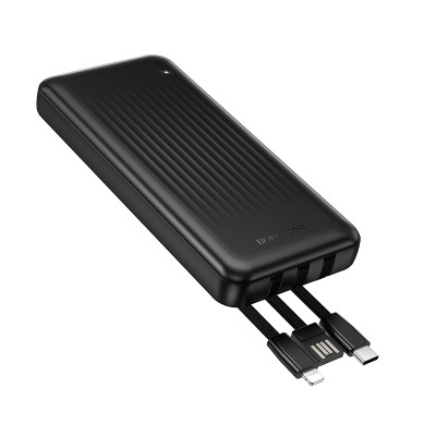 Зовнішній акумулятор BOROFONE BJ79 Clever power bank with 3 cables(10000mAh) Black Зовнішній акумулятор BOROFONE BJ79 Clever power bank with 3 cables(10000mAh) Black