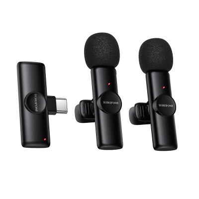 Бездротова мікрофонна система BOROFONE BFK16A Winner dual-mic (Type-C) Black