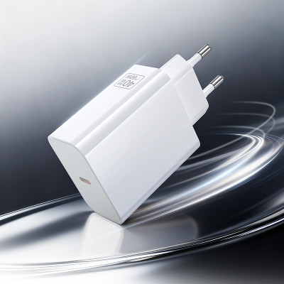 Мережевий зарядний пристрій BOROFONE BA109A Star single port PD40W charger (EU) White Мережевий зарядний пристрій BOROFONE BA109A Star single port PD40W charger (EU) White
