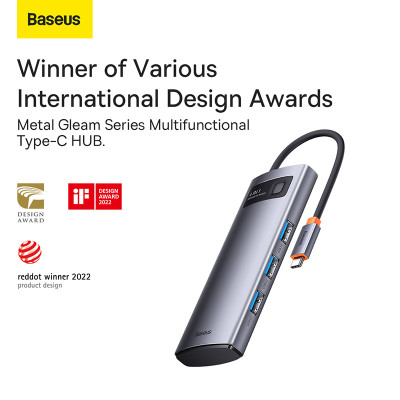 USB-хаб Baseus Metal Gleam Series 4-in-1 Multifunctional Type-C HUB Docking Station Gray(Type-C to USB3.0*4) USB-хаб Baseus Metal Gleam Series 4-in-1 Multifunctional Type-C HUB Docking Station Gray(Type-C to USB3.0*4)