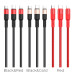 Кабель HOCO X26 Xpress one pull three charging cable iP+Micro+Type-C Black+Red Кабель HOCO X26 Xpress one pull three charging cable iP+Micro+Type-C Black+Red