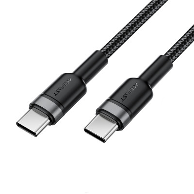 Кабель ACEFAST C22-03, Type-C to Type-C, 60W, 3A, 1.2m, Nylon Braid, Aluminum Alloy + TPE connectors, Black Кабель ACEFAST C22-03, Type-C to Type-C, 60W, 3A, 1.2m, Nylon Braid, Aluminum Alloy + TPE connectors, Black