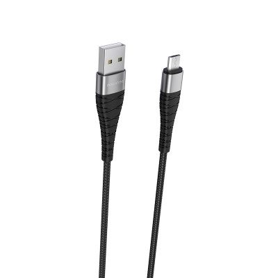 Кабель BOROFONE BX32 USB to Micro 2.4A, 1m, nylon, aluminum+TPE connectors, Black Кабель BOROFONE BX32 USB to Micro 2.4A, 1m, nylon, aluminum+TPE connectors, Black